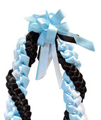 Light Blue, White, and Black Wrap Ribbon Lei