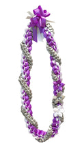Purple, White, and Gray Wrap Ribbon Lei
