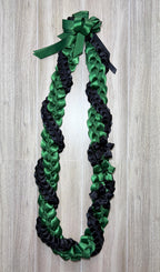 Forest Green and Black Wrap Ribbon Lei