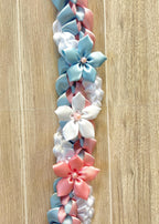 Pink, Light Blue, and White Wrap Ribbon Lei