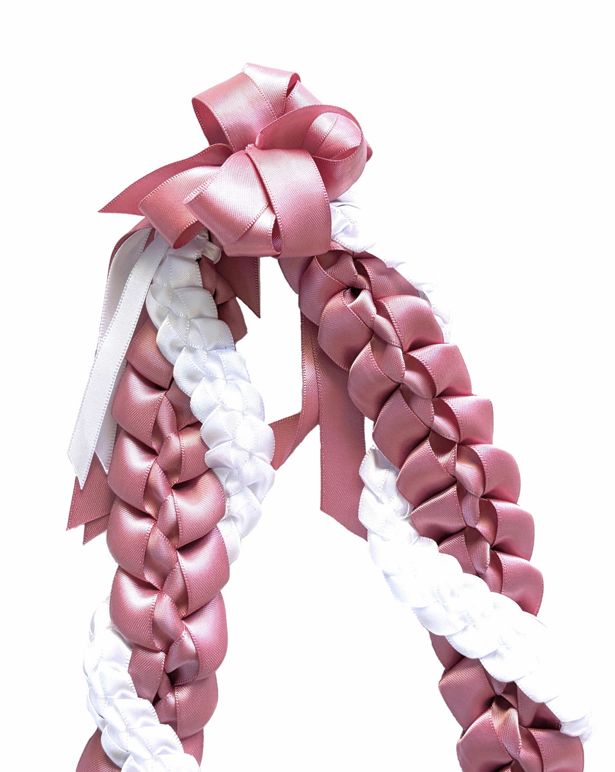 Rose and White Wrap Ribbon Lei