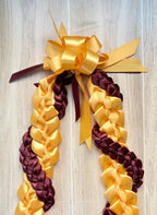 Gold and Burgundy Wrap Ribbon Lei