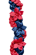Navy Blue and Scarlet Wrap Ribbon Lei