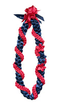 Navy Blue and Scarlet Wrap Ribbon Lei