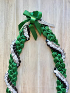 Forest Green, Black, Gray and White Wrap Ribbon Lei