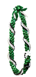 Forest Green, Black, Gray and White Wrap Ribbon Lei