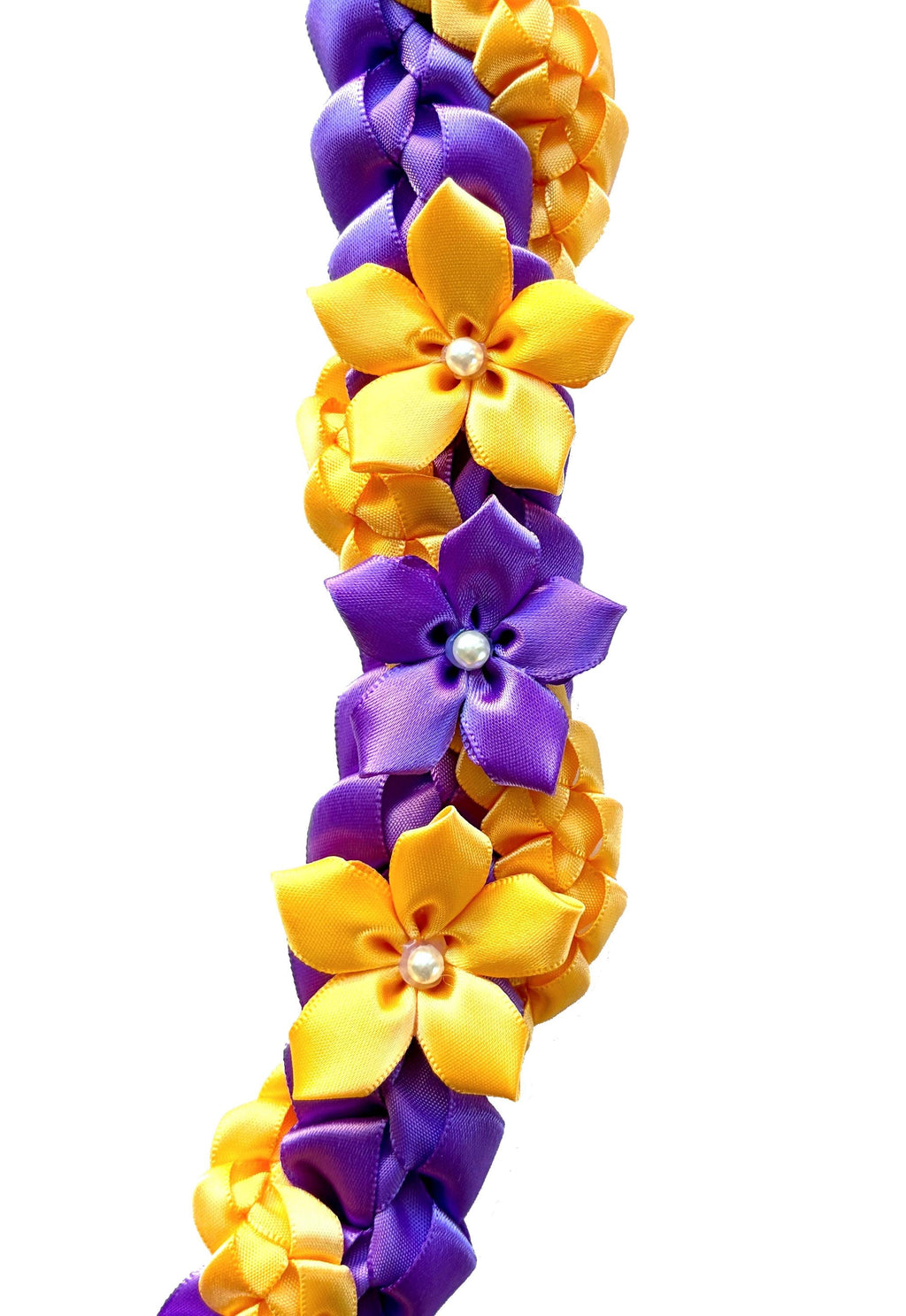 Dark Purple and Gold Wrap Ribbon Lei