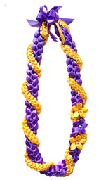 Dark Purple and Gold Wrap Ribbon Lei