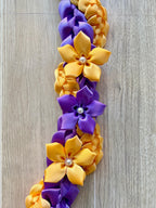 Dark Purple and Gold Wrap Ribbon Lei