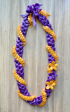 Dark Purple and Gold Wrap Ribbon Lei