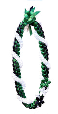 Forest Green, Black and White Wrap Ribbon Lei
