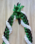 Forest Green, Black and White Wrap Ribbon Lei