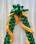 Forest Green and Gold Wrap Ribbon Lei