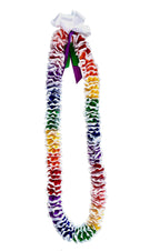 Rainbow Plumeria Ribbon Lei