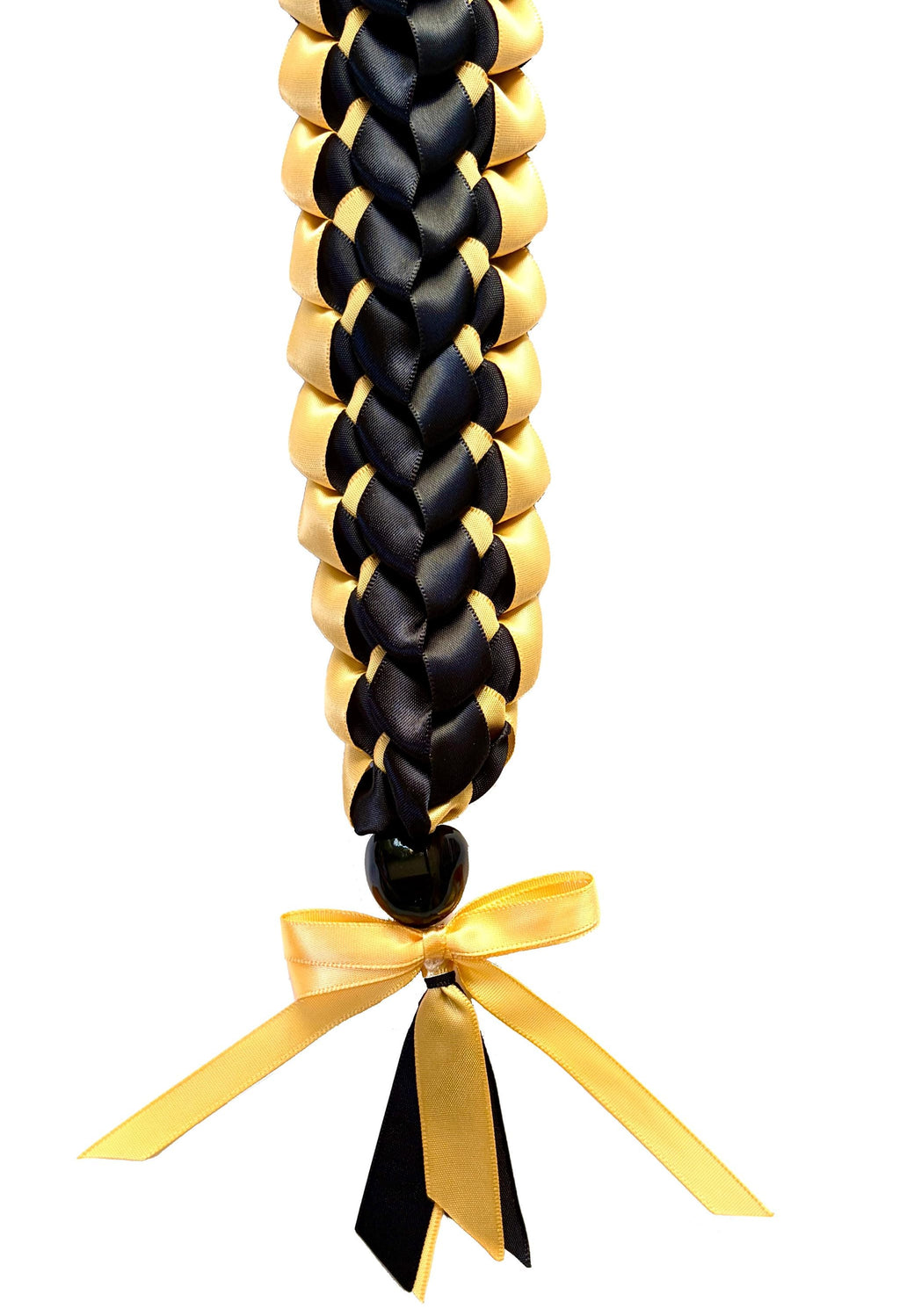 Black and Gold Open Ribbon Lei