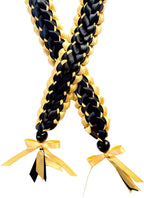Black and Gold Open Ribbon Lei