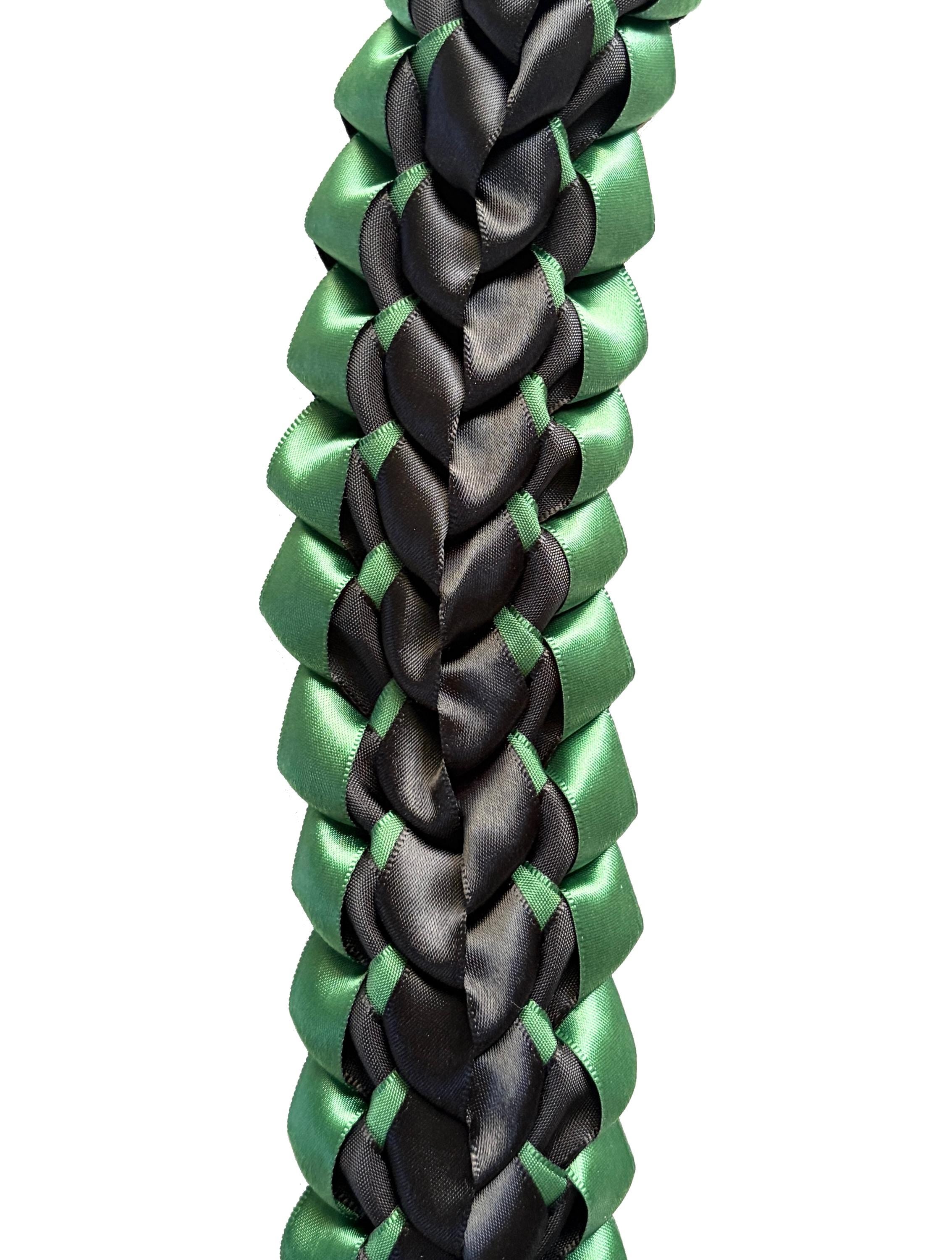 Forest Green and Black Open Ribbon Lei