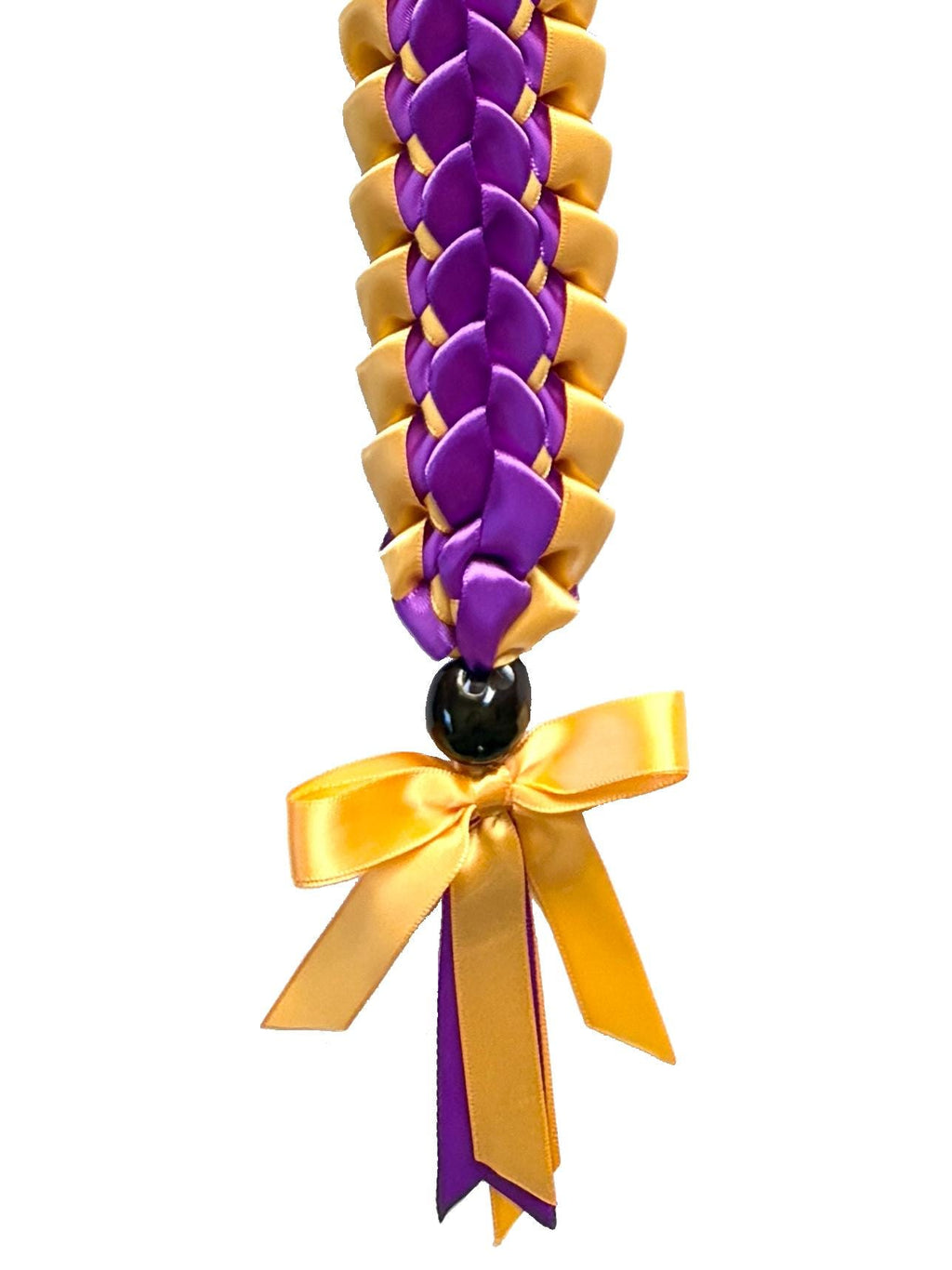 Purple and Gold Open Ribbon Lei