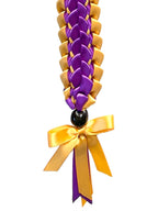 Purple and Gold Open Ribbon Lei