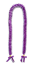 Purple and White Open Ribbon Lei