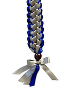 Royal Blue and Silver Open Ribbon Lei