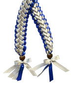 Royal Blue and Silver Open Ribbon Lei
