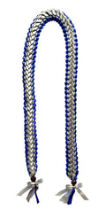 Royal Blue and Silver Open Ribbon Lei