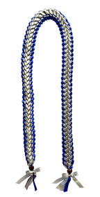 Royal Blue and Silver Open Ribbon Lei