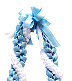 Light Blue and White Wrap Ribbon Lei