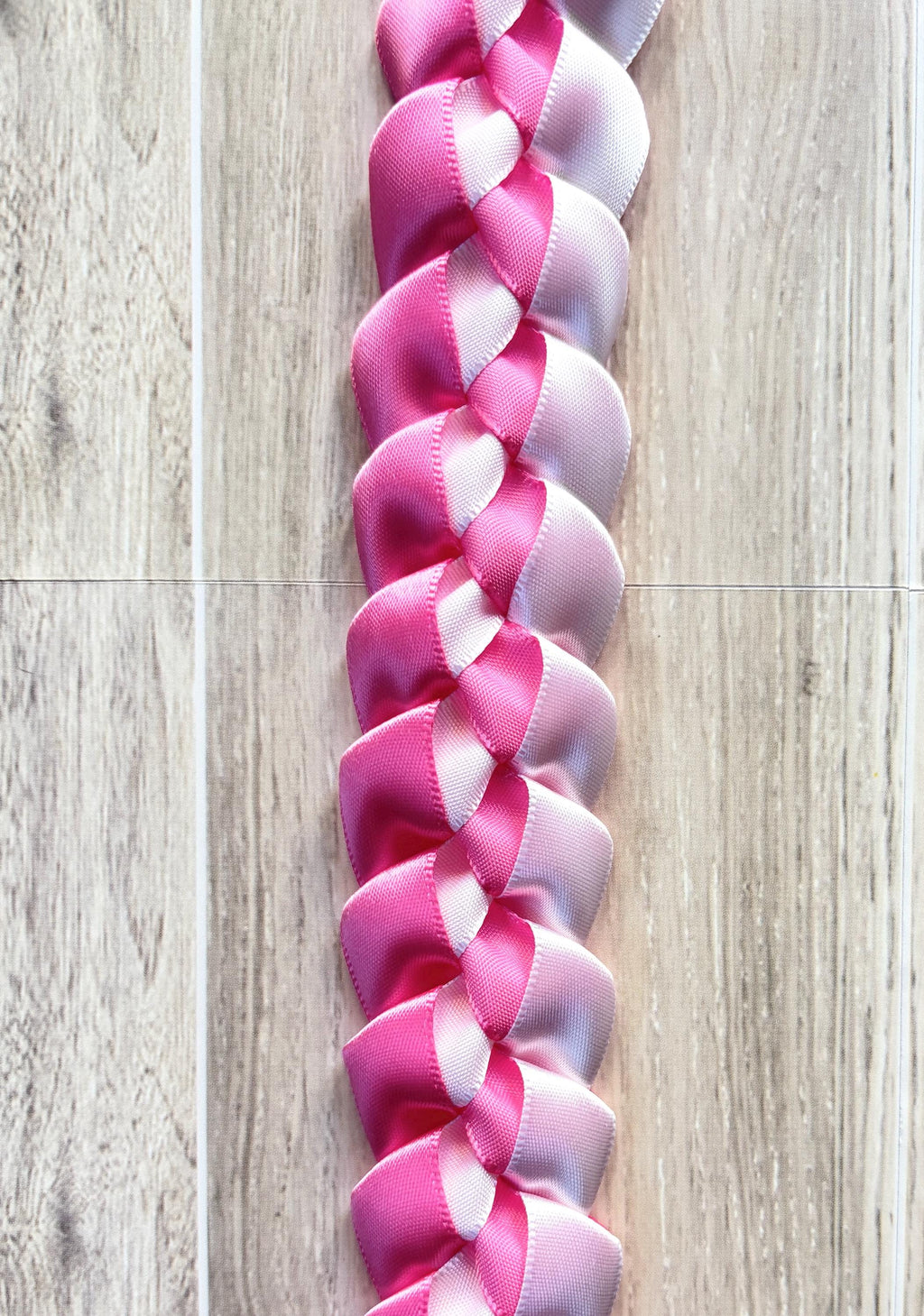 Hot Pink and White 5/8" Ribbon Lei