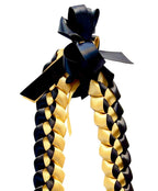 Black and Gold 5/8" Ribbon Lei