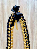 Black and Gold 5/8" Ribbon Lei