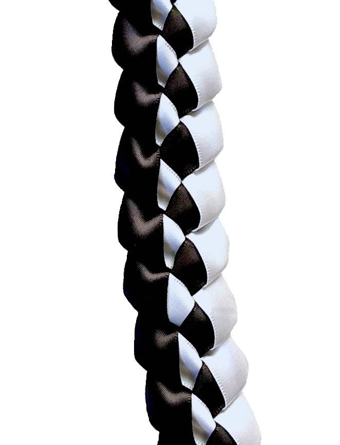 Black and White 5/8" Ribbon Lei