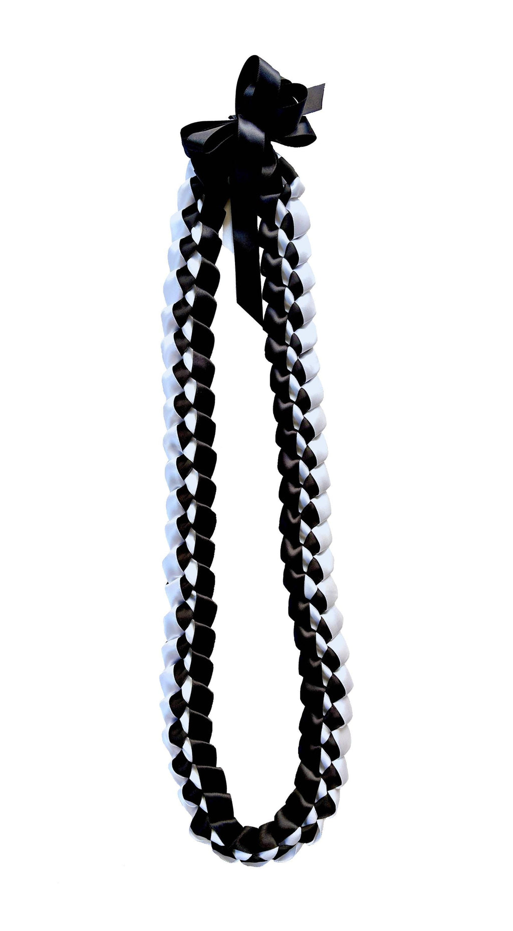 Black and White 5/8" Ribbon Lei