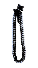 Black and White 5/8" Ribbon Lei