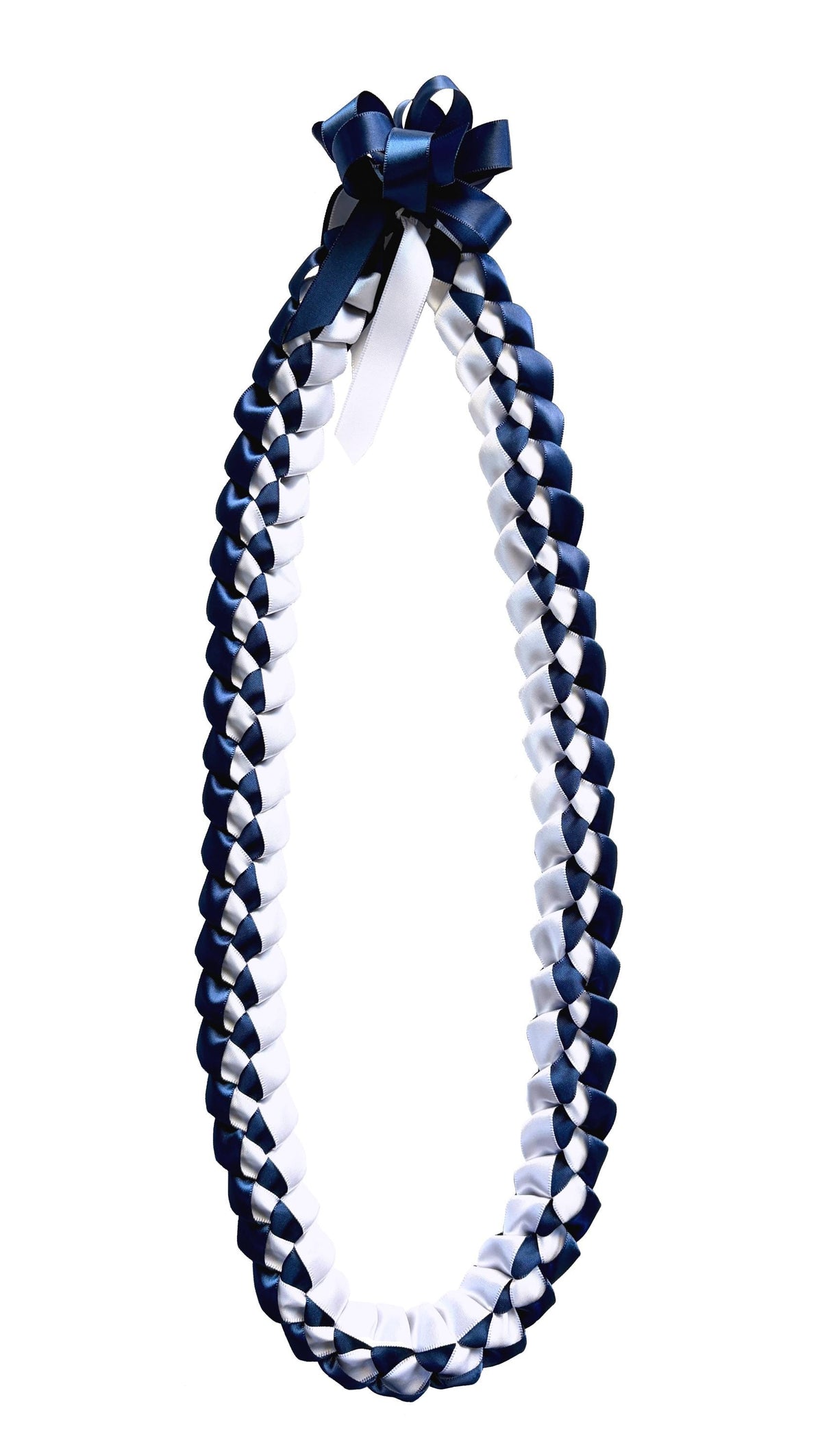 Navy Blue and White 5/8" Ribbon Lei