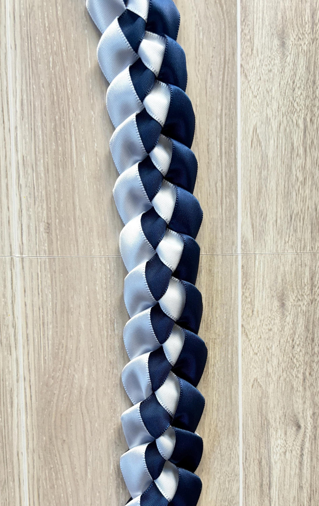 Navy Blue and White 5/8" Ribbon Lei