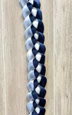 Navy Blue and White 5/8" Ribbon Lei