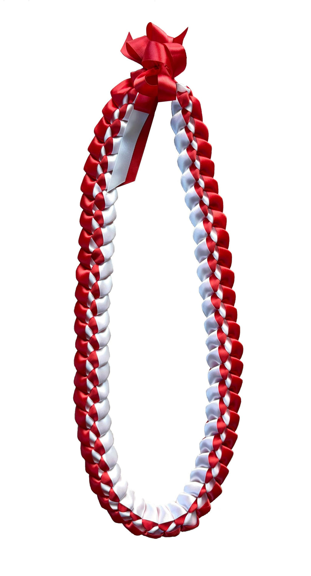 Red and White 5/8" Ribbon Lei