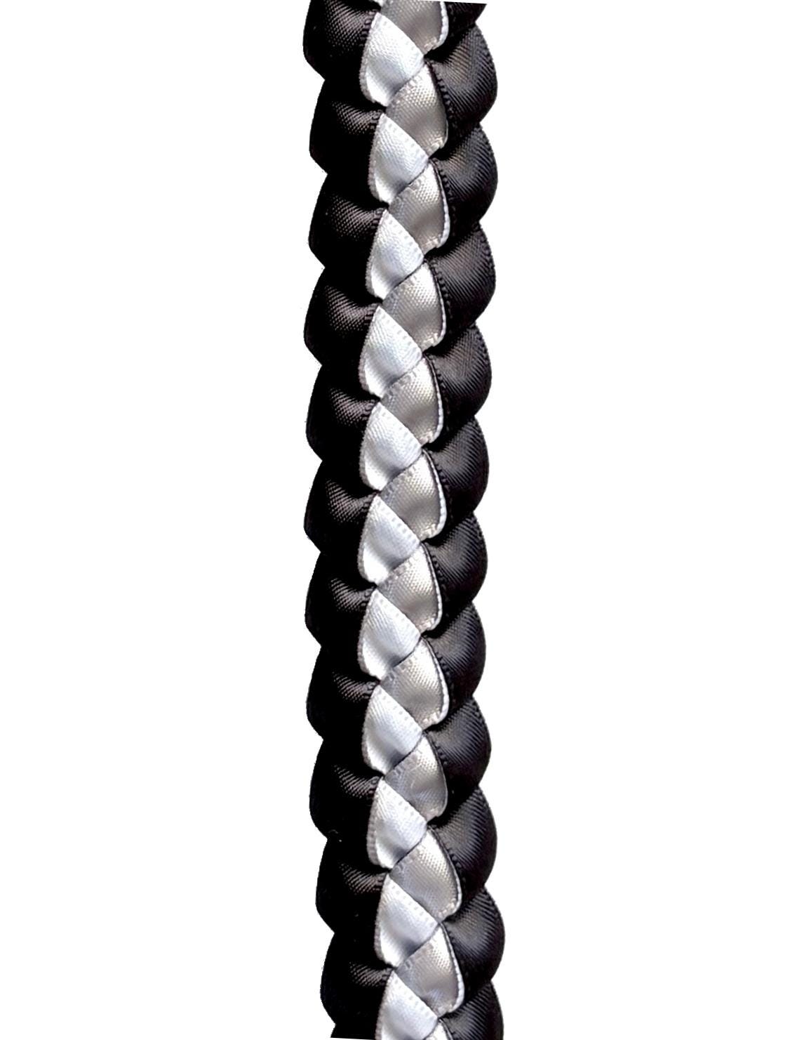 Silver, Black, and White 3/8" Ribbon Lei