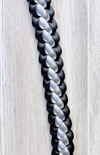 Silver, Black, and White 3/8" Ribbon Lei