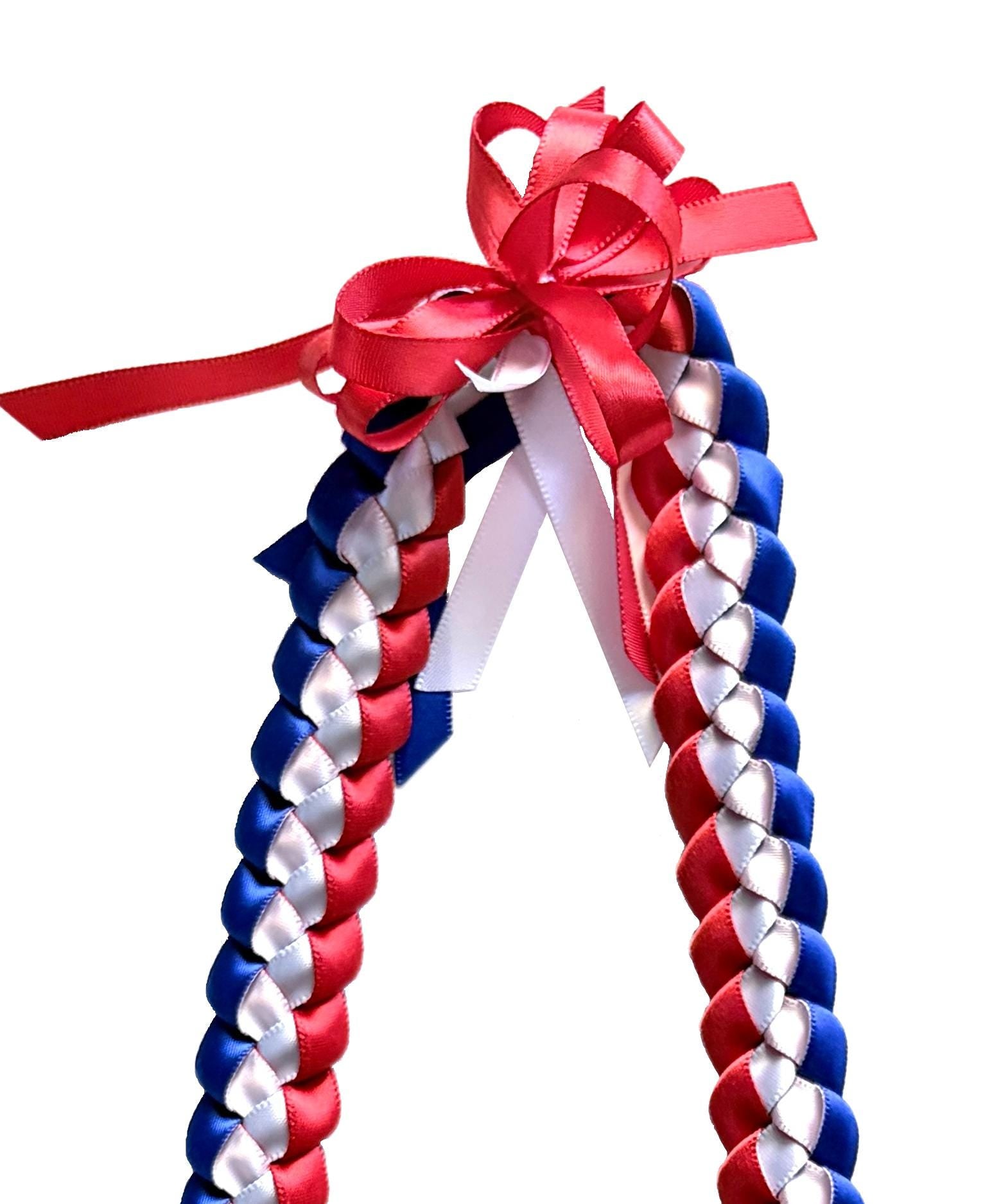 Red, White, and Royal Blue 3/8" Ribbon Lei