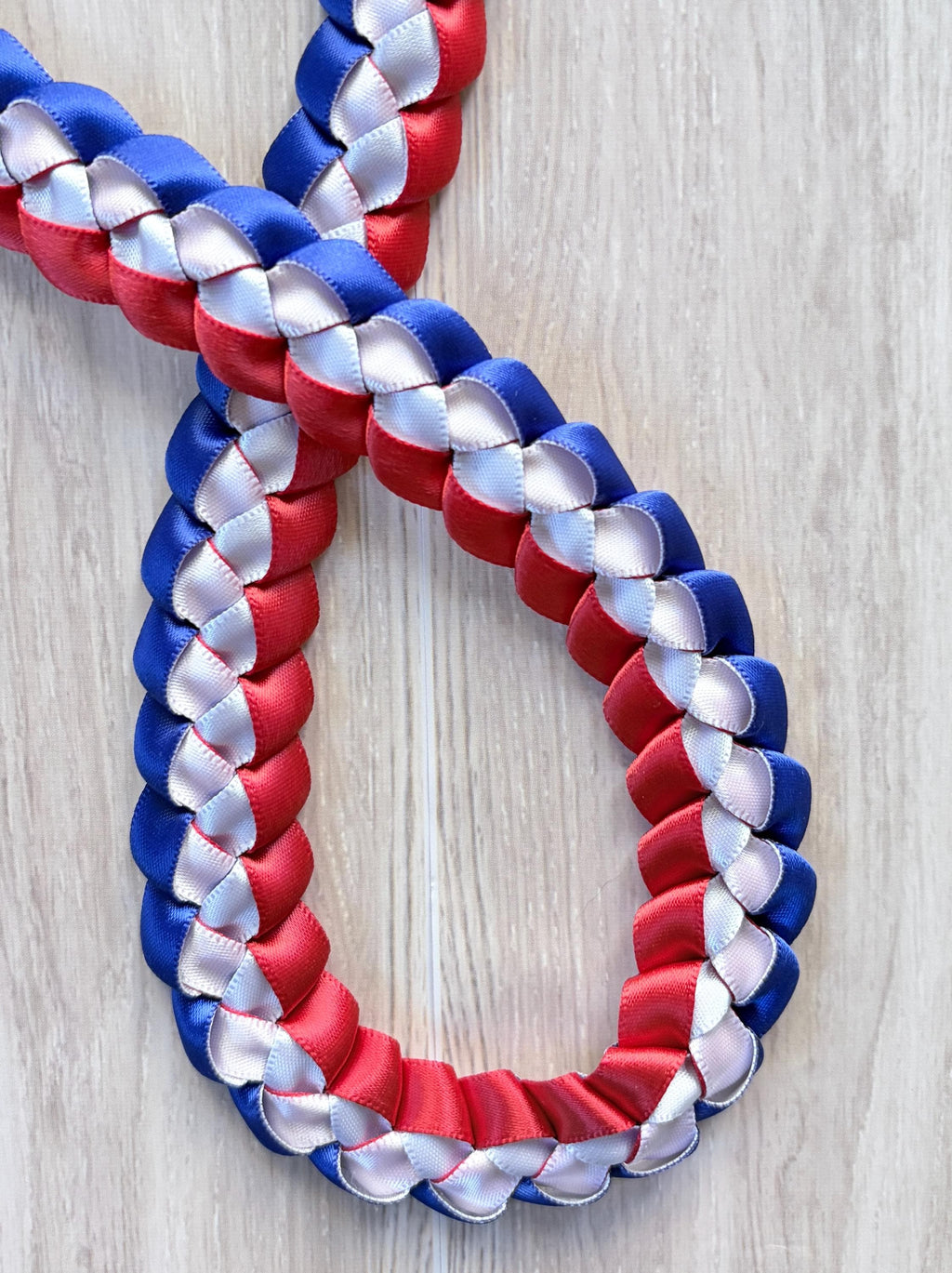 Red, White, and Royal Blue 3/8" Ribbon Lei