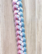 Light Blue, Pink, and White 3/8"" Ribbon Lei