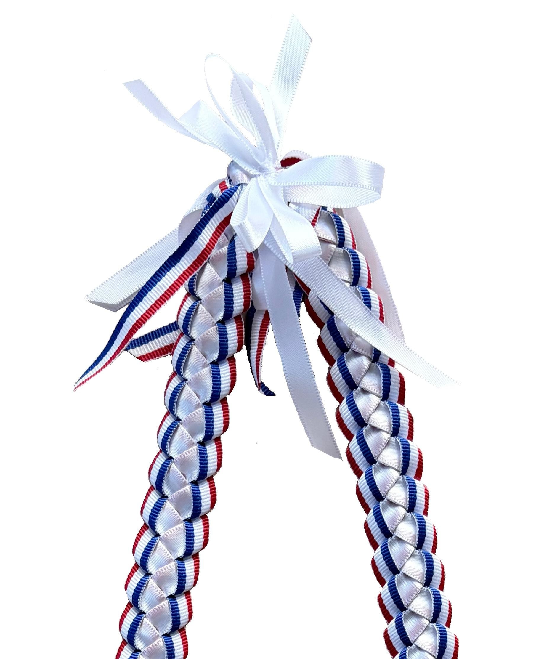 Red, White, and Blue 3/8" Grosgrain Ribbon Lei