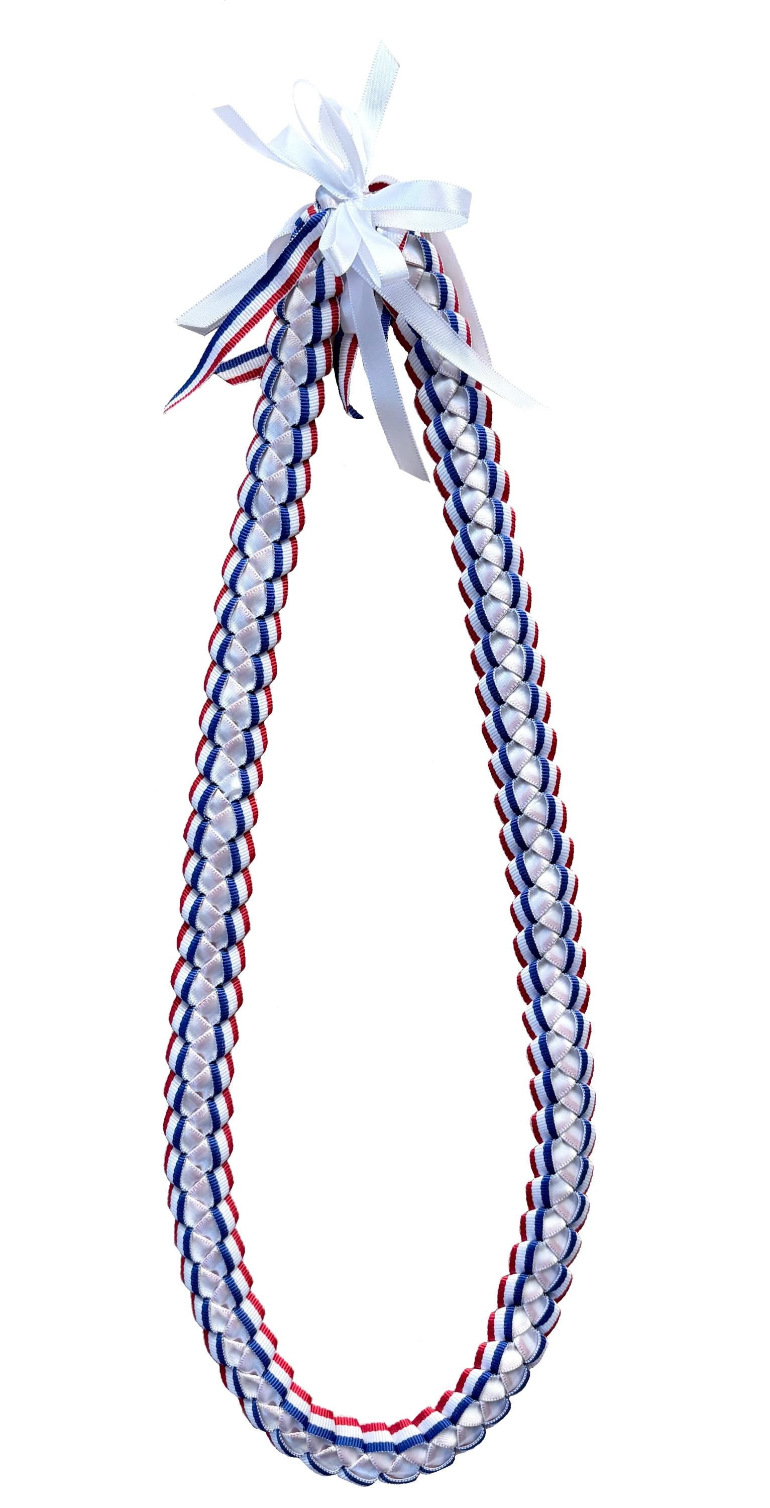 Red, White, and Blue 3/8" Grosgrain Ribbon Lei