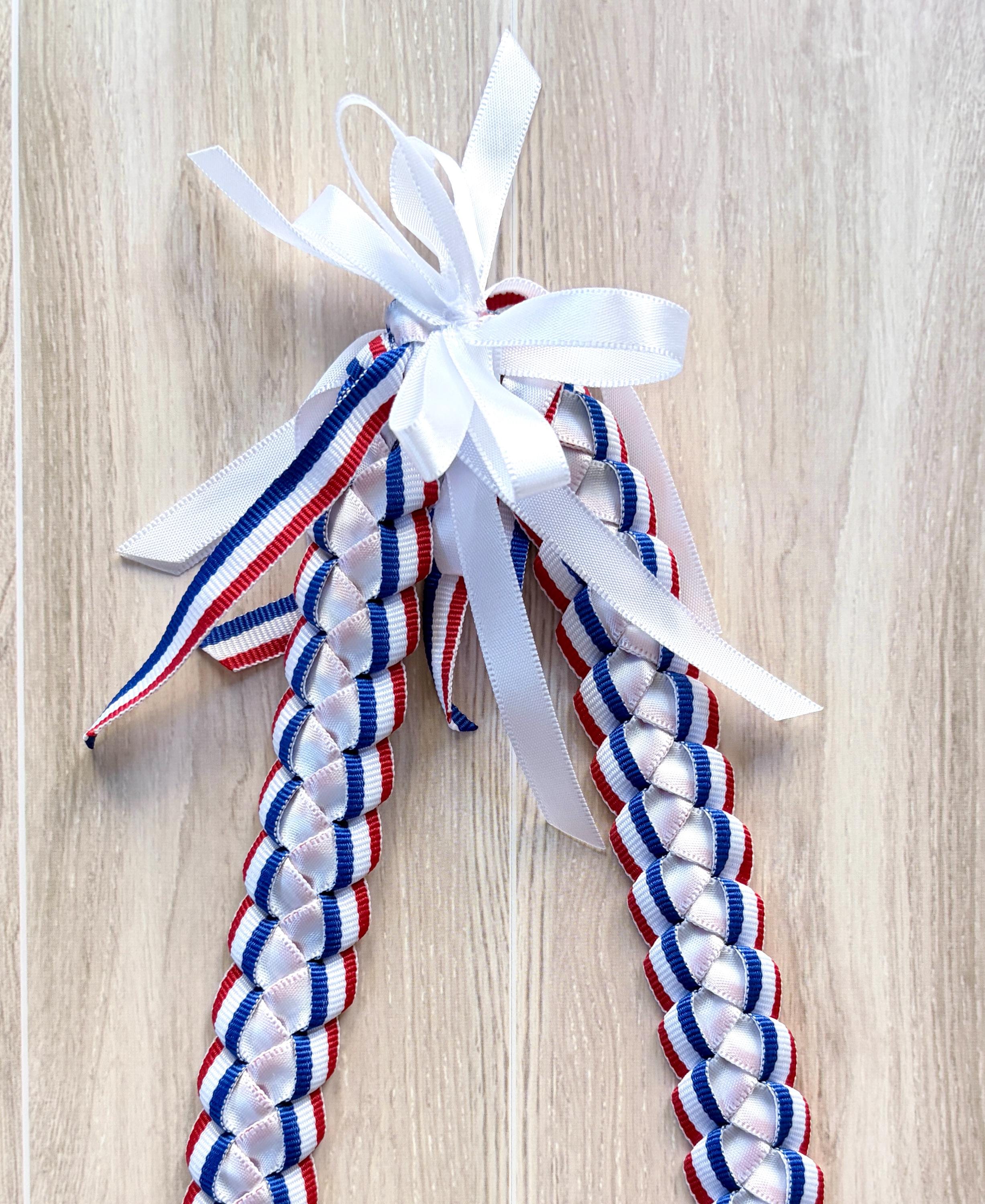 Red, White, and Blue 3/8" Grosgrain Ribbon Lei