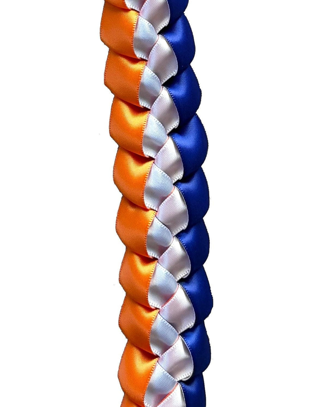 Royal Blue, Orange, and White 5/8" Ribbon Lei