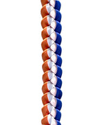 Royal Blue, Orange, and White 3/8" Ribbon Lei