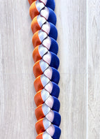 Royal Blue, Orange, and White 3/8" Ribbon Lei